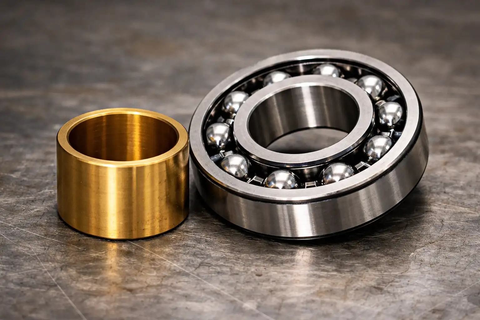 Diagram showing bearings as a category with plain and rolling-element sub-types