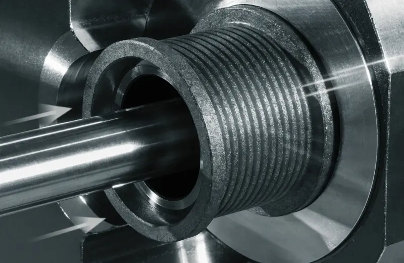 Diagram showing forces on a flanged bushing, with arrows for radial and axial loads