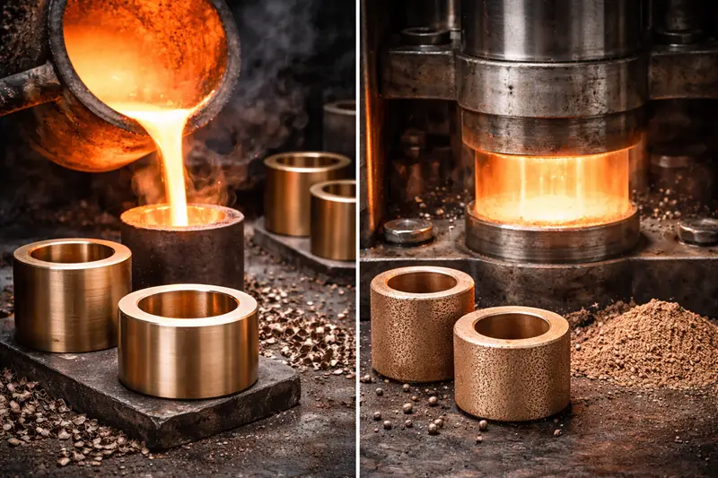 Manufacturing Process of Bushings An animation showing the casting process vs the powder metallurgy sintering process.