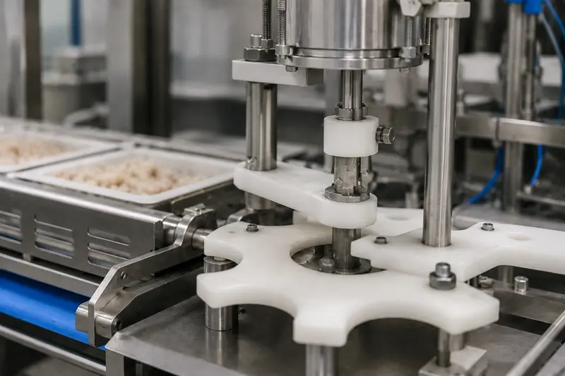 Food processing machine with plastic components