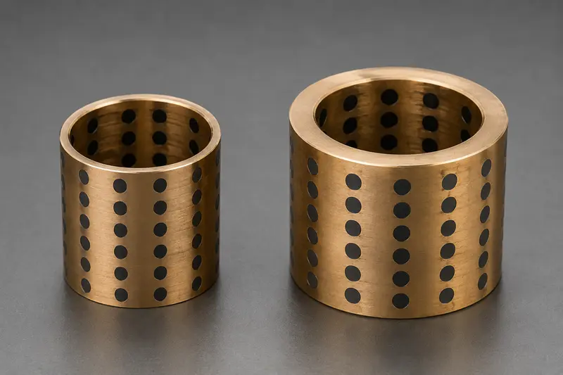 An image showing a thin-walled bushing next to a thick-walled one, illustrating the difference in available material